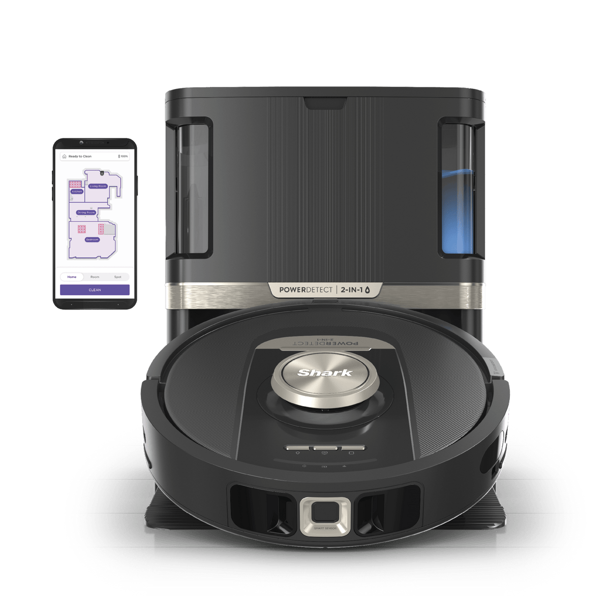 Shark PowerDetect™ 2-in-1 Robot Vacuum and Mop with NeverTouch™ Pro Base (White)